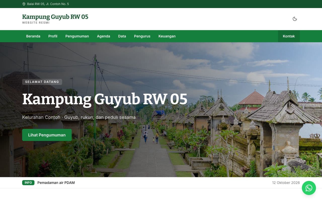 Pratinjau template Kampung / Desa